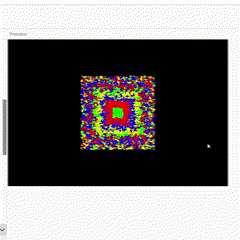 Then, I asked ChatGPT again, 'What other fun code could we make?' so it gave me code for generating firecracker-like visuals. I played around, and depending on which arrow I clicked, different colors were generated.