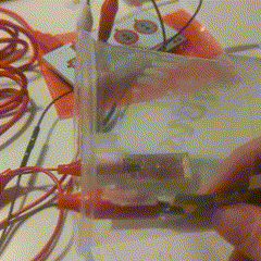 This was my very first prototype when I was inspired by the code and made it out of a plastic cup, trying to replicate the turning interaction like with a real kaleidoscope.