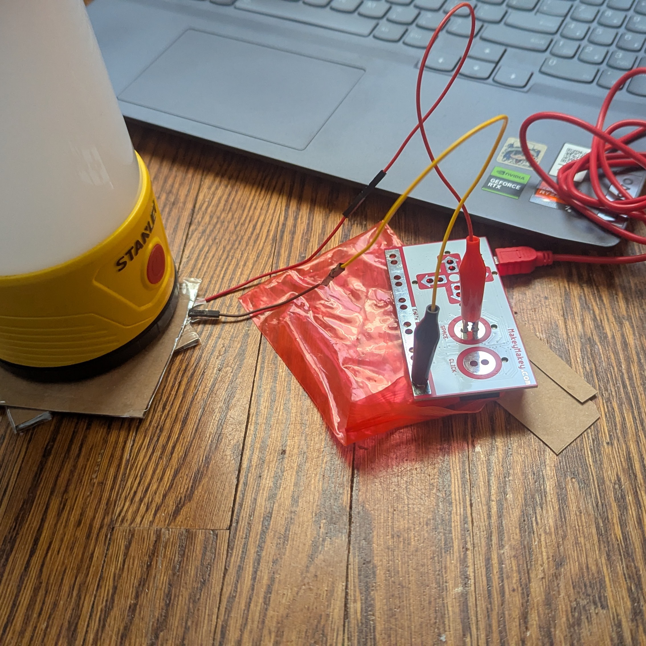 As for when I tried to use with the lamp, it didn’t work mainly because it only responds to a gentle push from a very specific angle. But at least it was working unlike my previous prototypes from the last project.
